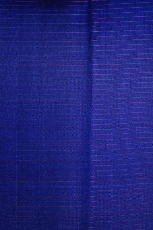 Blue Mulkalmuru Saree with Pink Lines and Pink Thread Border