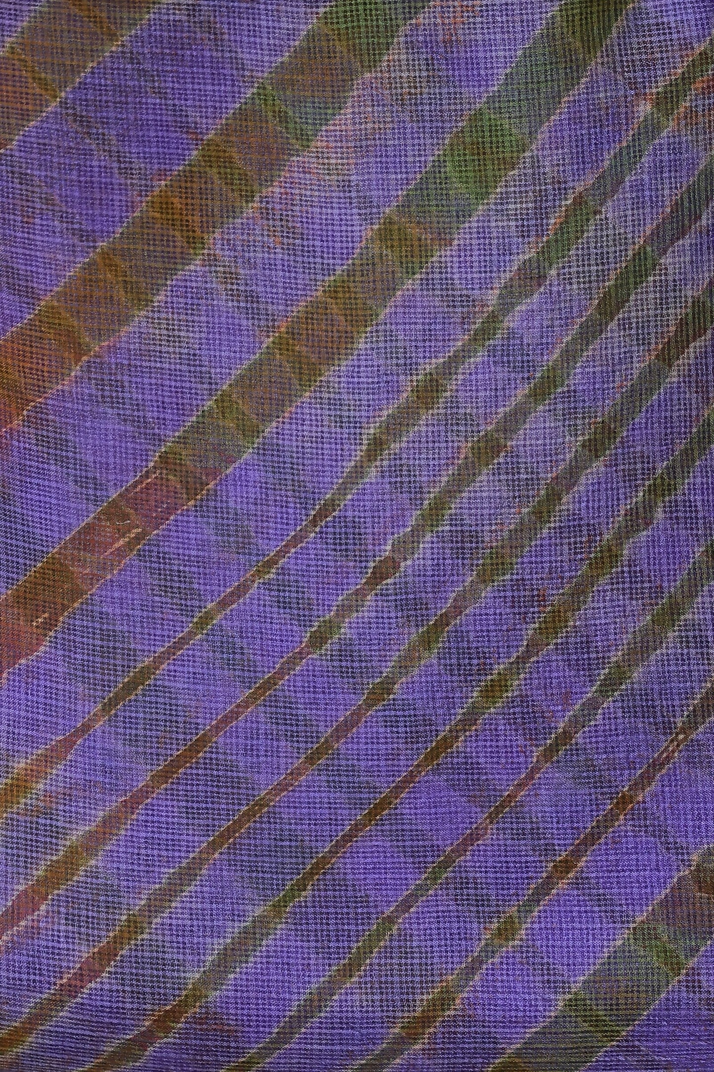 Violet Silk Kota Lahariya Saree, fabric detail