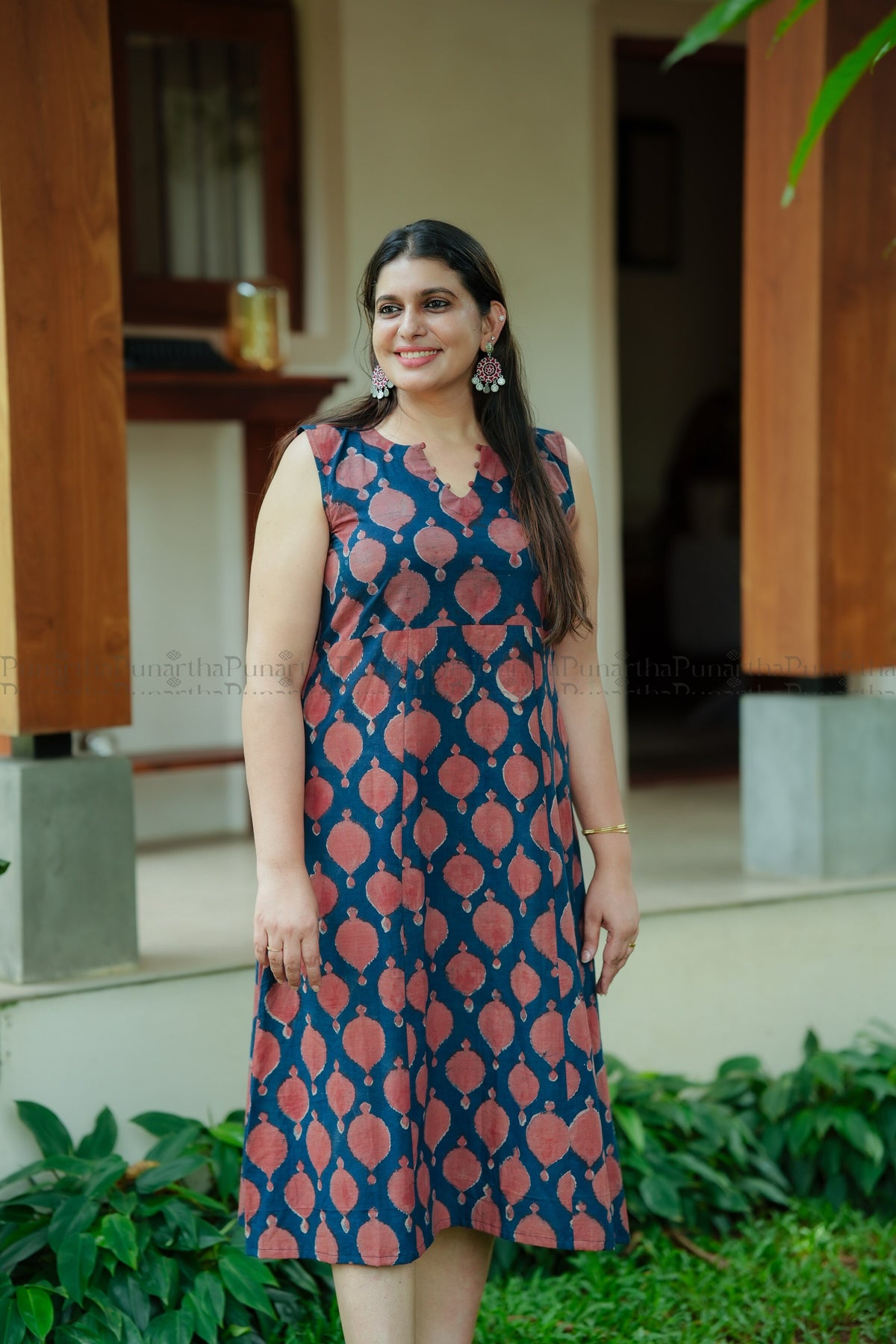 Dabu Print Kurti, full front view