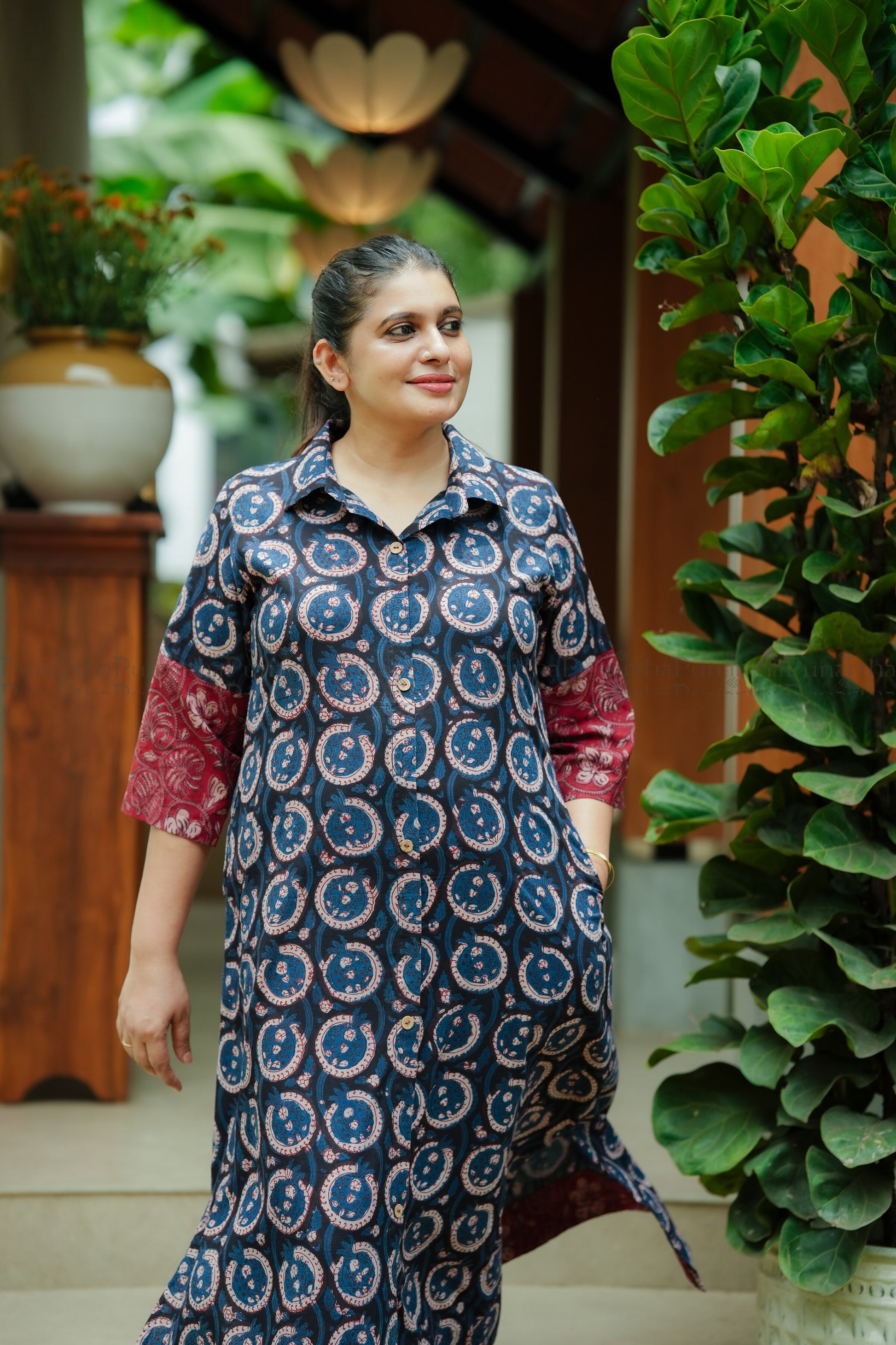 Jahota Handblock Print Kurti, view 5
