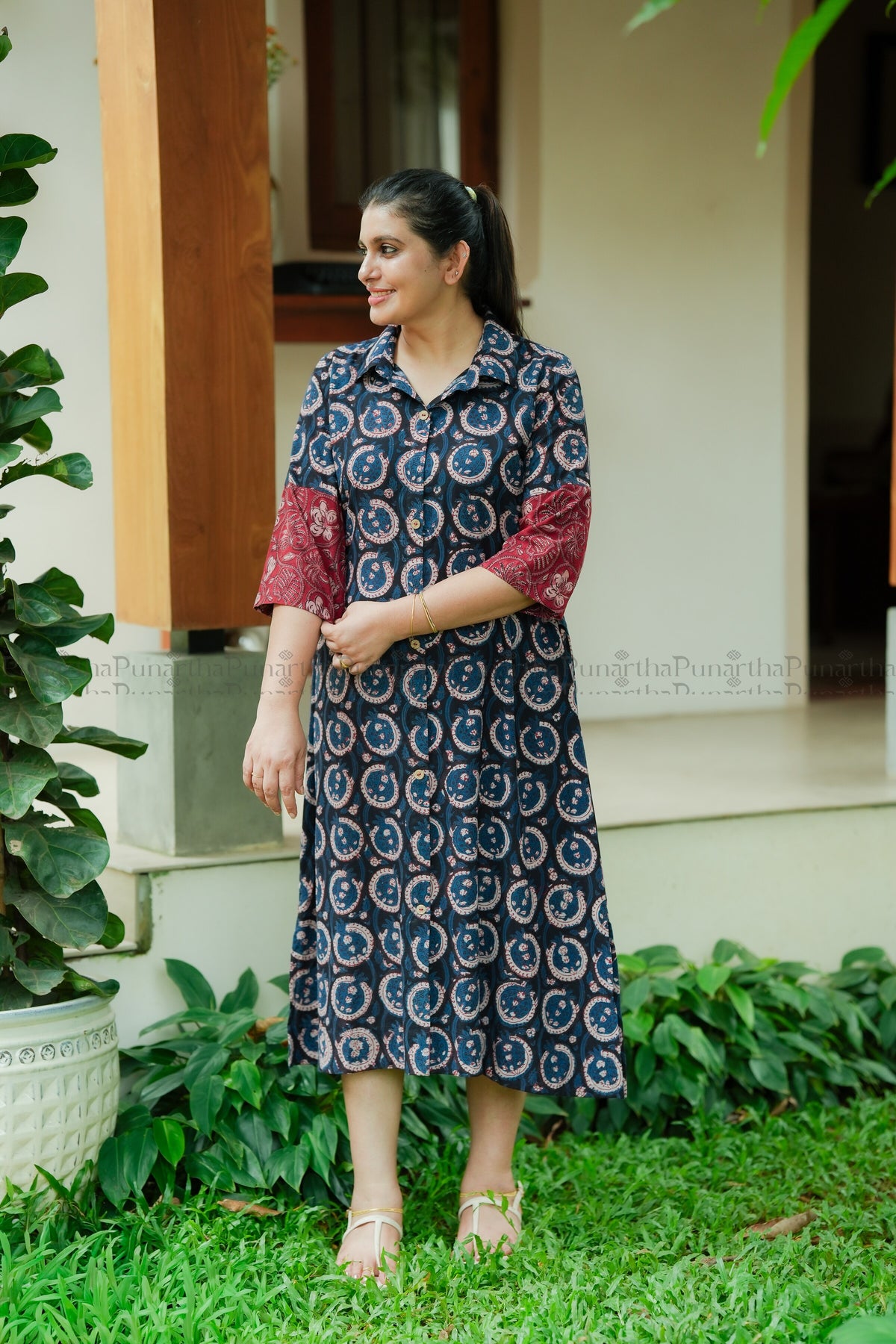 Jahota Handblock Print Kurti, view 6