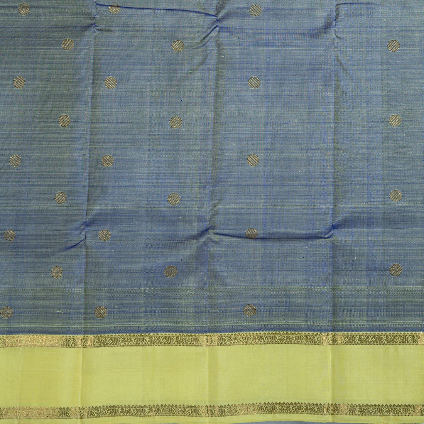 Handwoven lime yellow pallu Kanchipuram silk saree