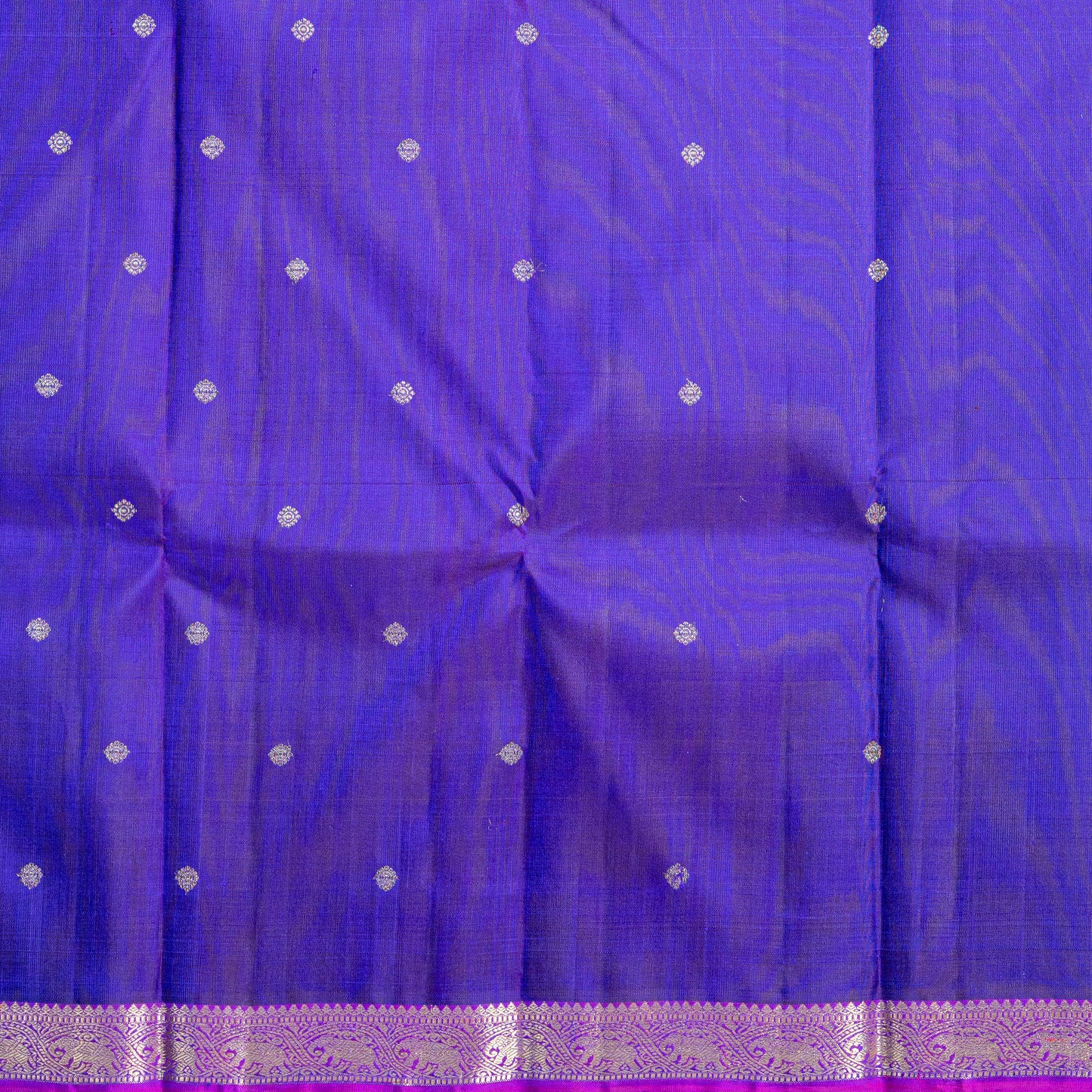 Regal Royal Purple Silk Saree with Rani Pink & Gold Zari Pallu