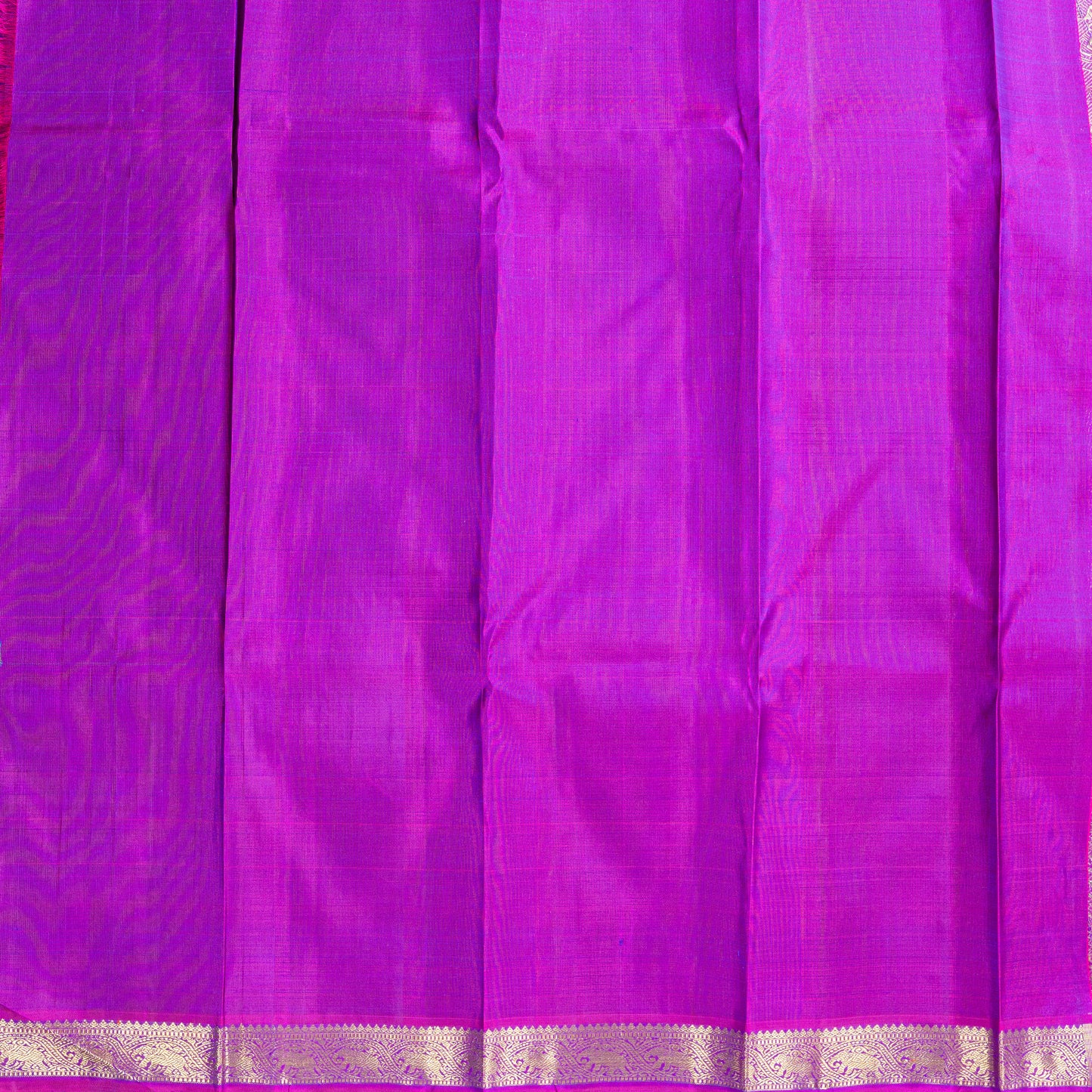 Regal Royal Purple Silk Saree with Rani Pink & Gold Zari Pallu