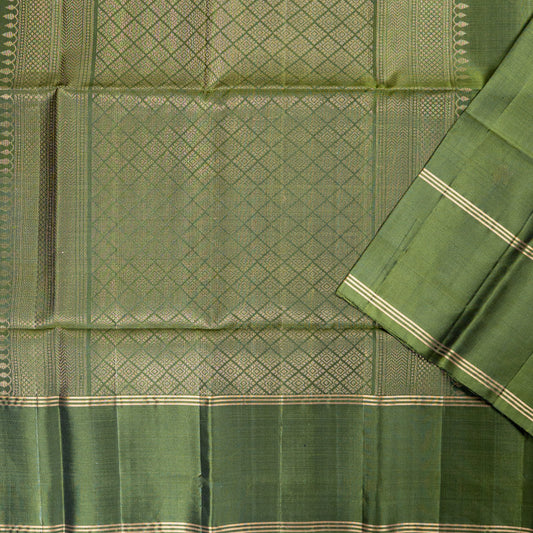 Elegant Forest Green Soft Silk Saree with Woven Zari Motifs and Rich Pallu