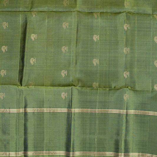 Elegant Forest Green Soft Silk Saree with Woven Zari Motifs and Rich Pallu