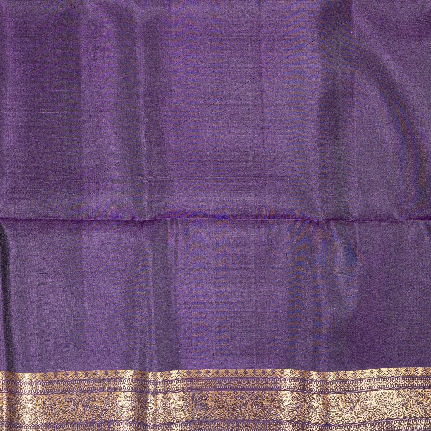 Luxurious Deep Purple Soft Silk Saree with Antique Gold Zari Buttas