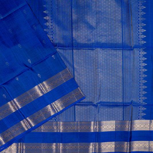 Stunning Royal Blue Pure Soft Silk Saree with Rich Silver Zari Pallu