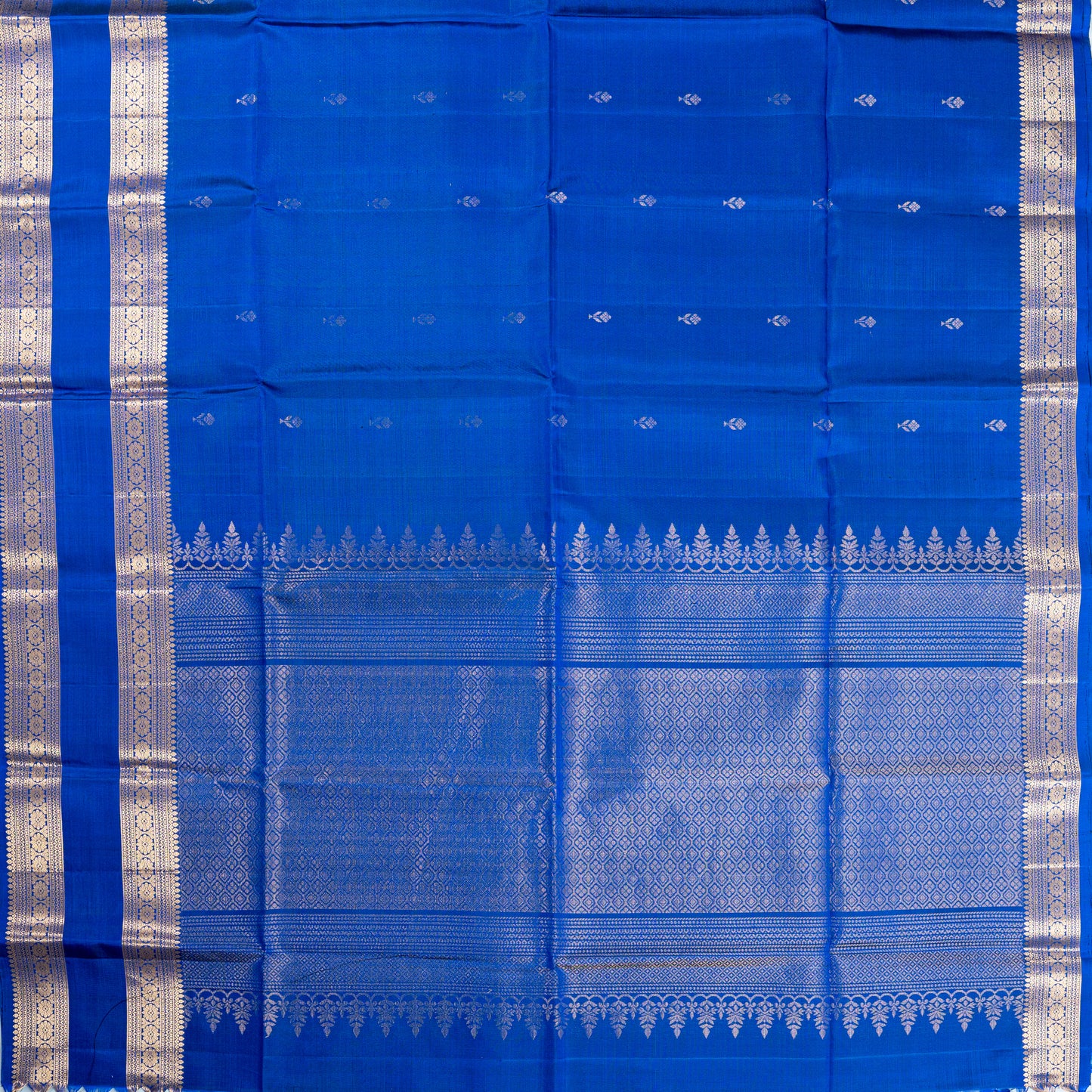 Stunning Royal Blue Pure Soft Silk Saree with Rich Silver Zari Pallu