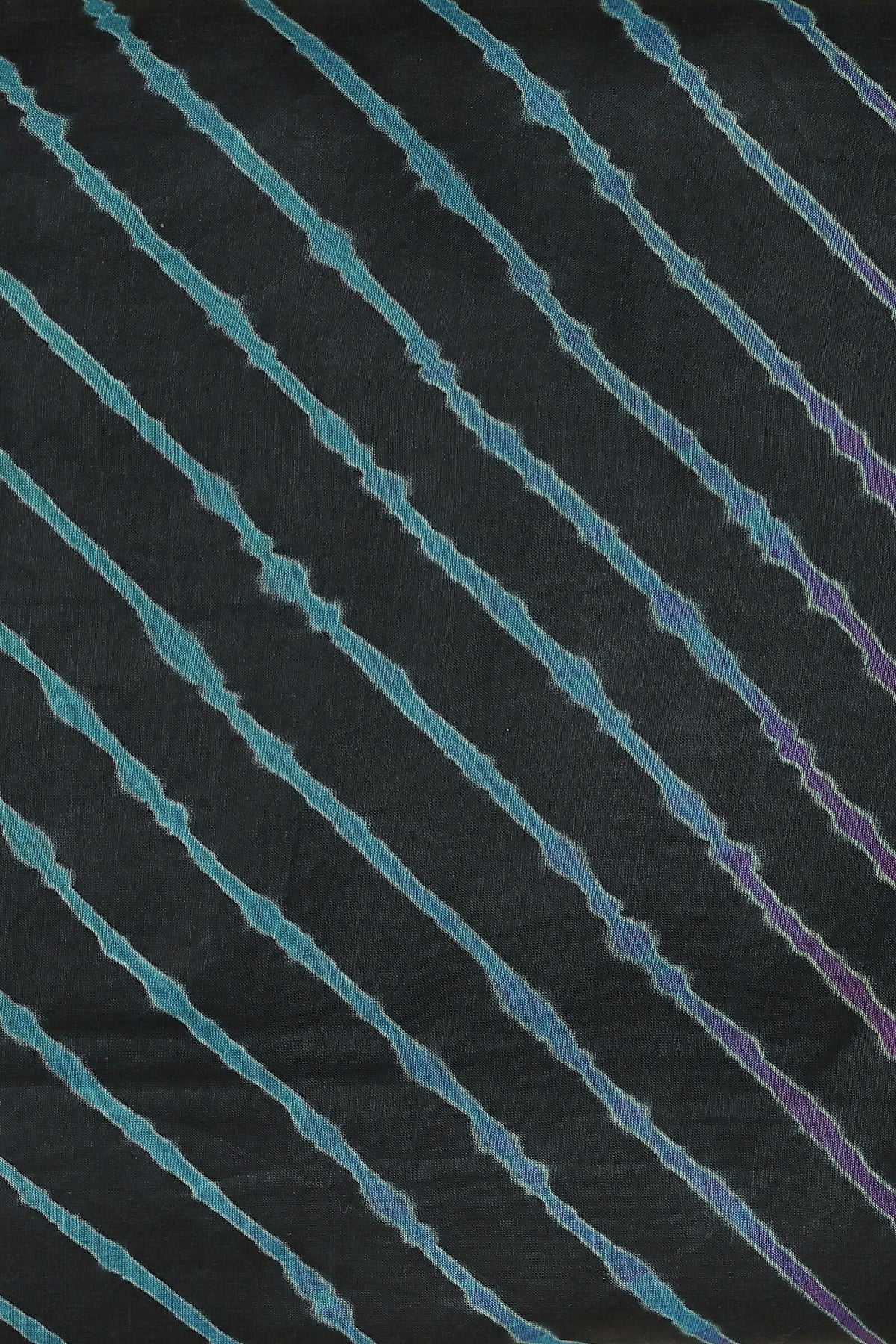Black Chanderi Silk Lahariya Saree, fabric detail