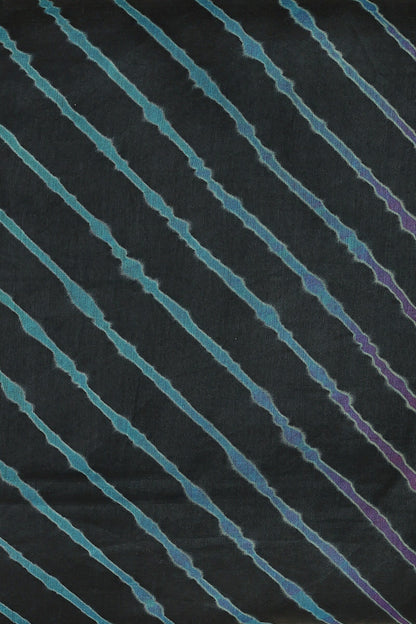 Black Chanderi Silk Lahariya Saree, fabric detail