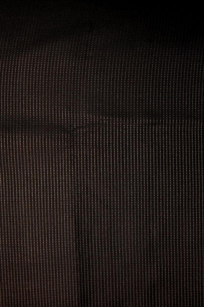 Black Zari Line Kanjeevaram Saree with Burned Orange Small Border