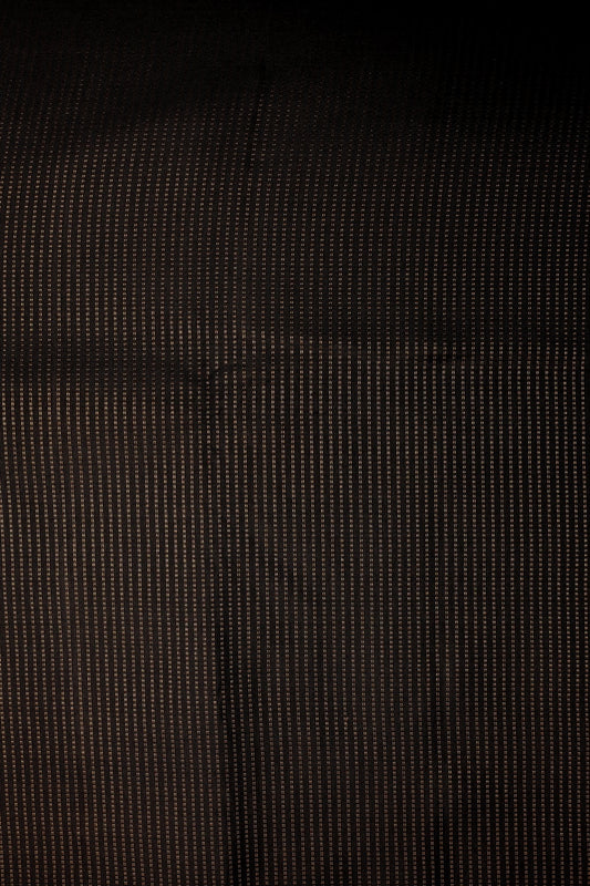 Black Zari Line Kanjeevaram Saree with Burned Orange Small Border