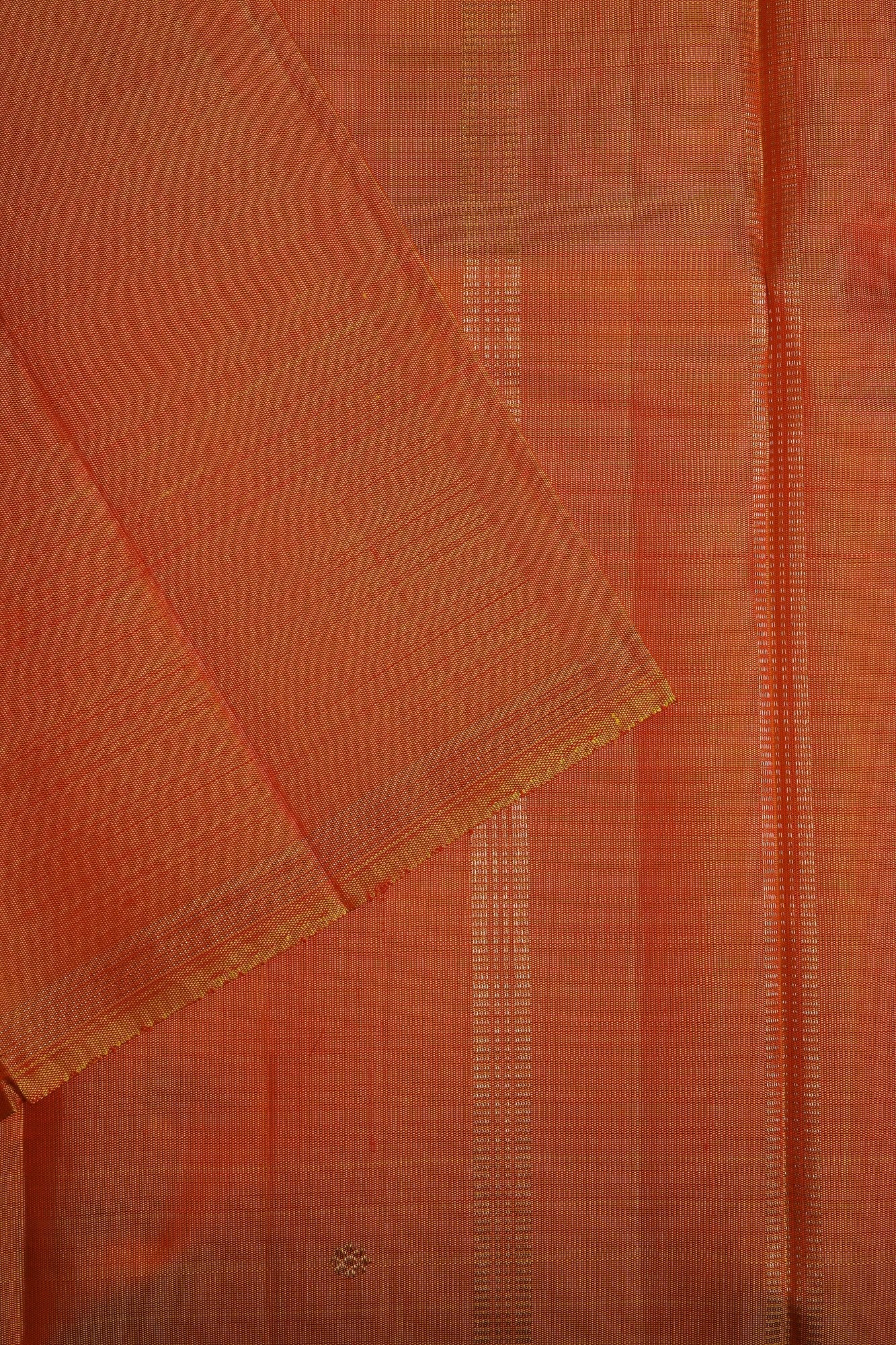 Burnt Orange Kanjeevaram Silk Saree