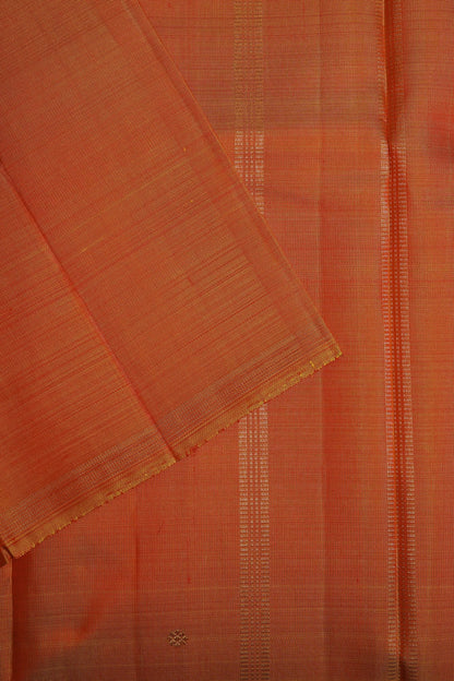 Burnt Orange Kanjeevaram Silk Saree