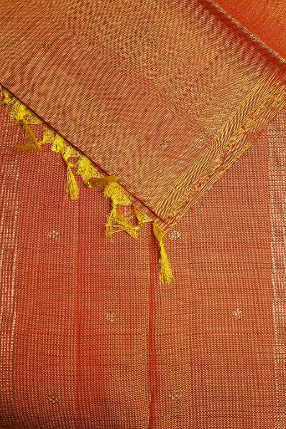 Burnt Orange Kanjeevaram Silk Saree
