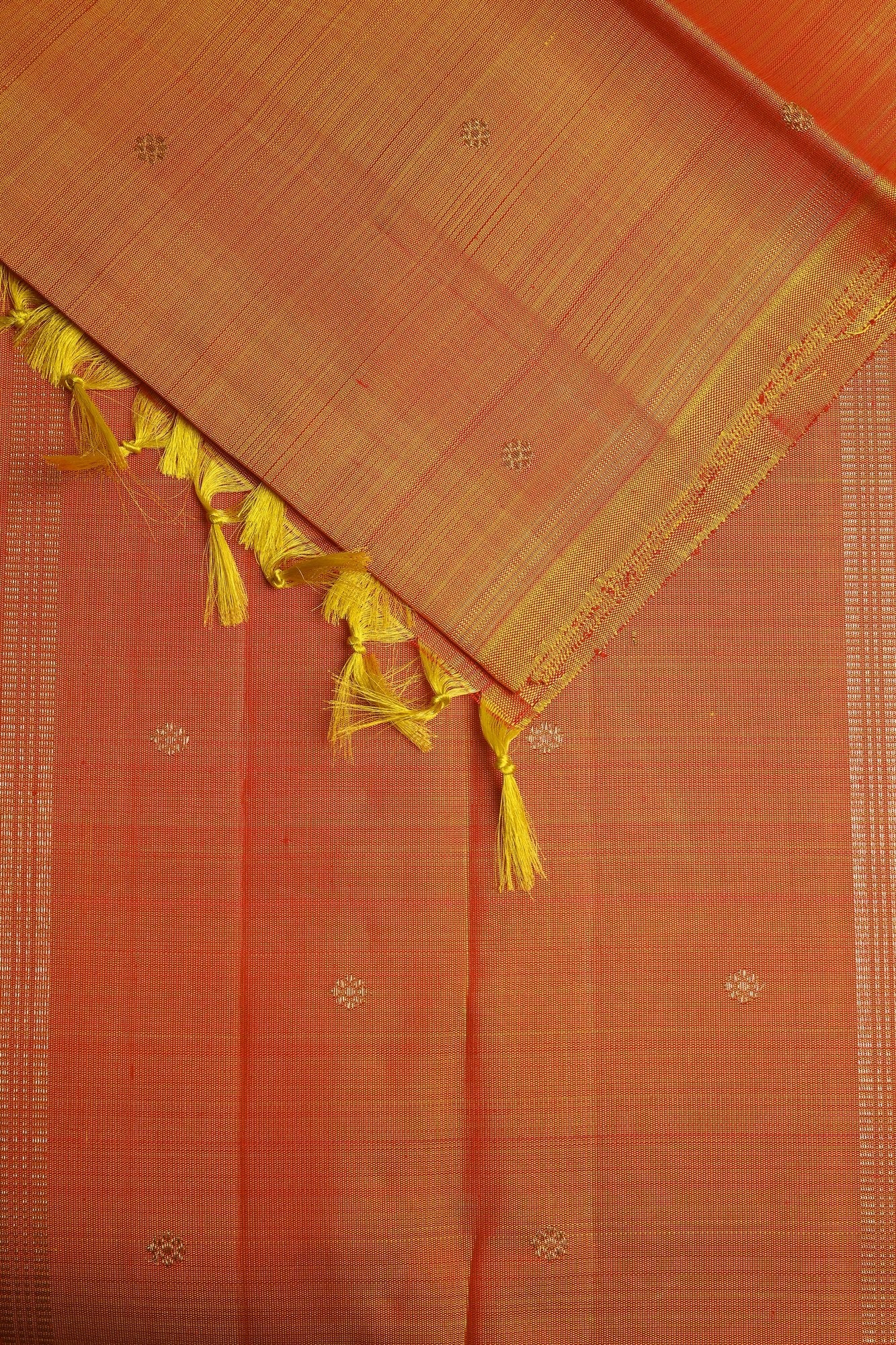 Burnt Orange Kanjeevaram Silk Saree