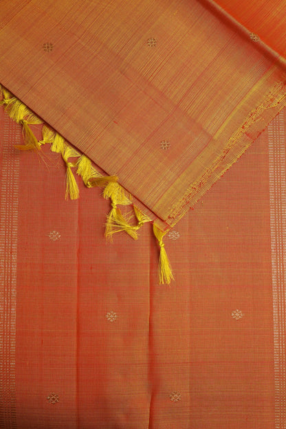 Burnt Orange Kanjeevaram Silk Saree