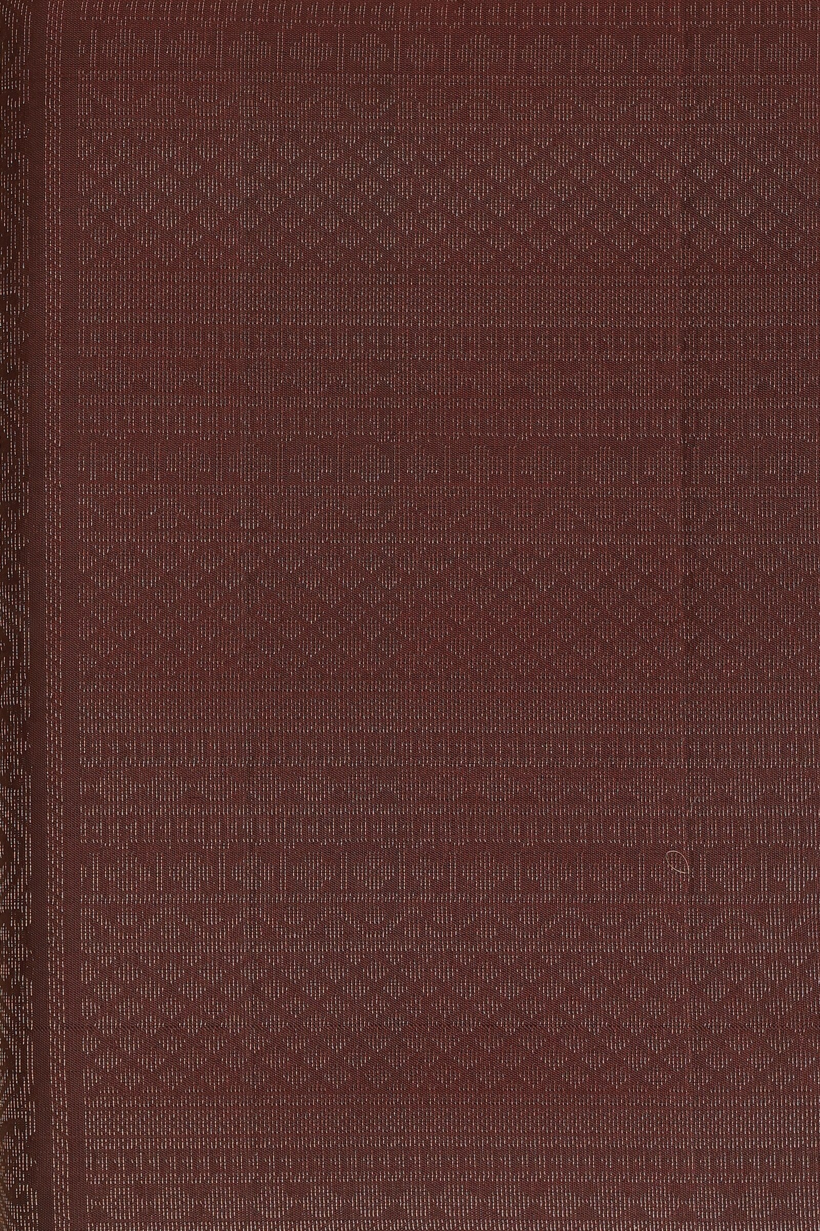 Coffee Brown Pure Silk Saree With Medium Zari Border, folded saree view