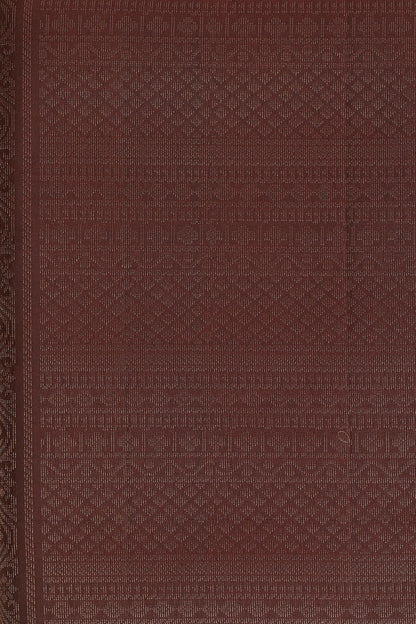 Coffee Brown Pure Silk Saree With Medium Zari Border, folded saree view