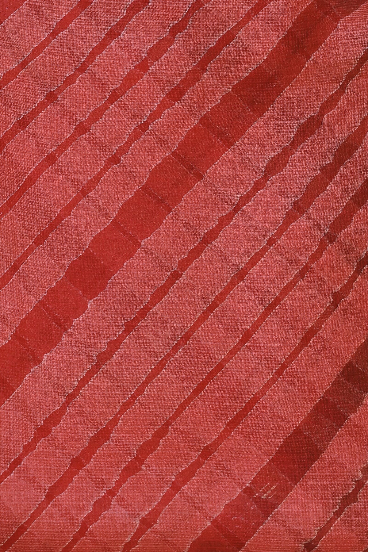Dark Pink And Peach Silk Kota Lahariya Saree, fabric detail