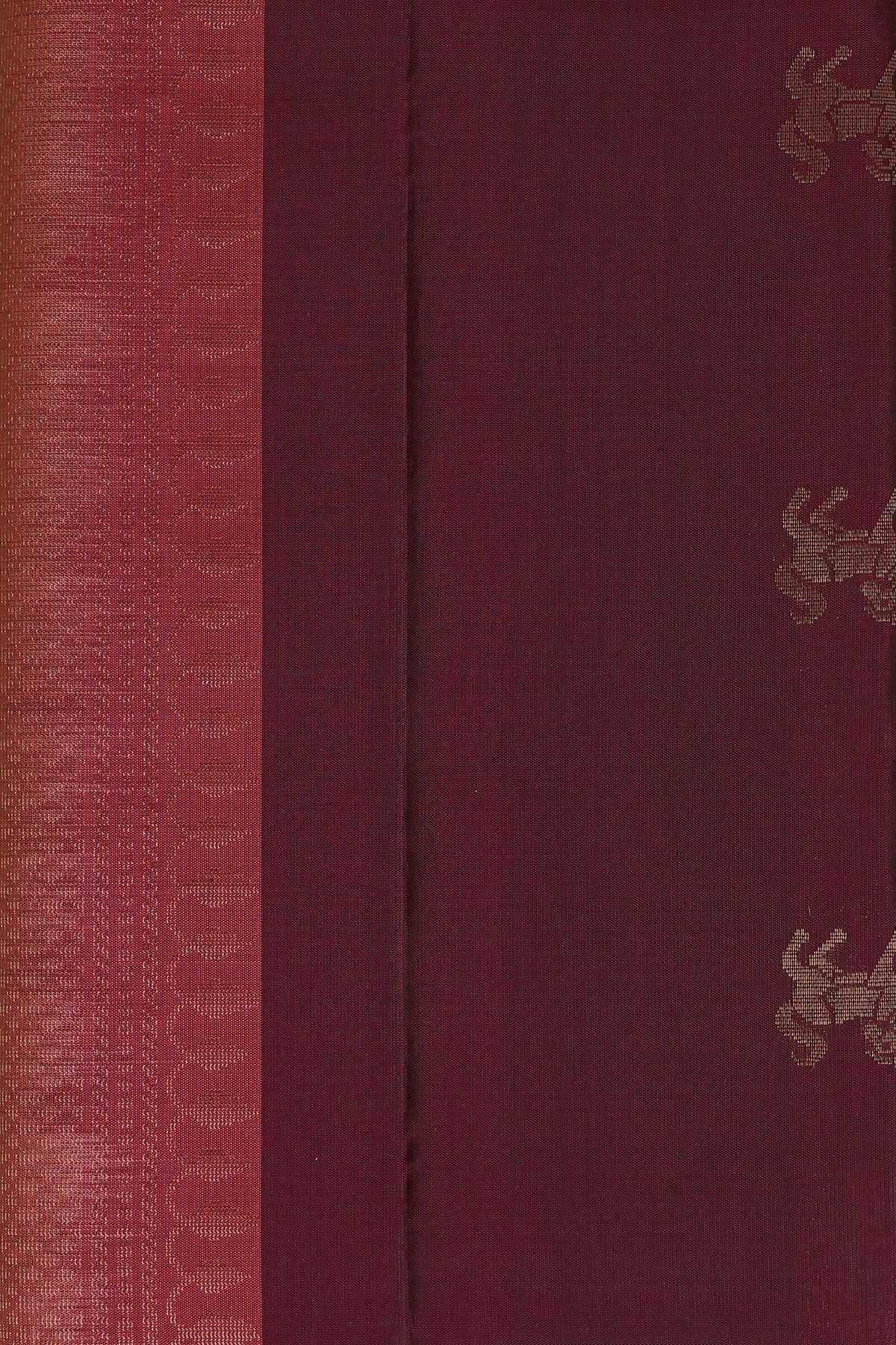 Dark Purple And Pink Pure Silk Saree, fabric detail