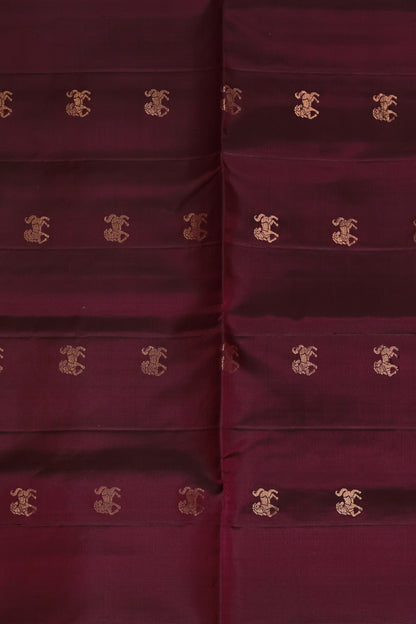 Dark Purple And Pink Pure Silk Saree, design view 3