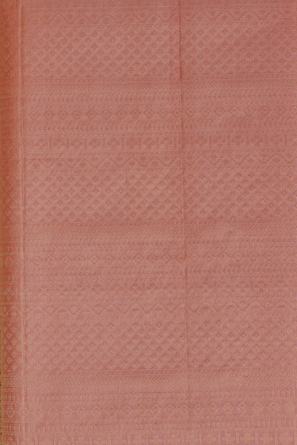 Dusty Rose Pure Silk Saree With Small Zari Borders, fabric detail