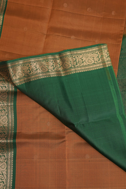 Golden Yellow And Green Border Pure Silk Saree, design view 3