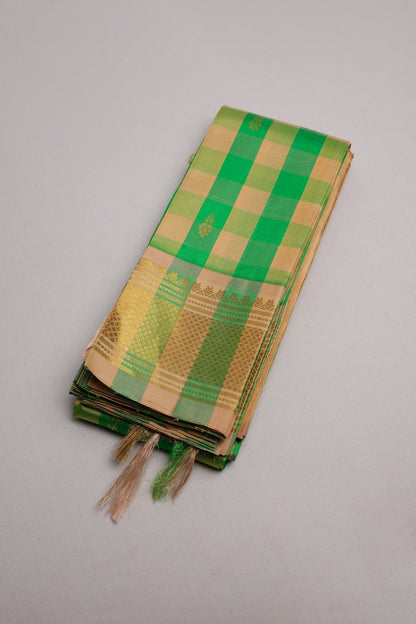 Green and Beige Thirubhoovanam Kattam Saree