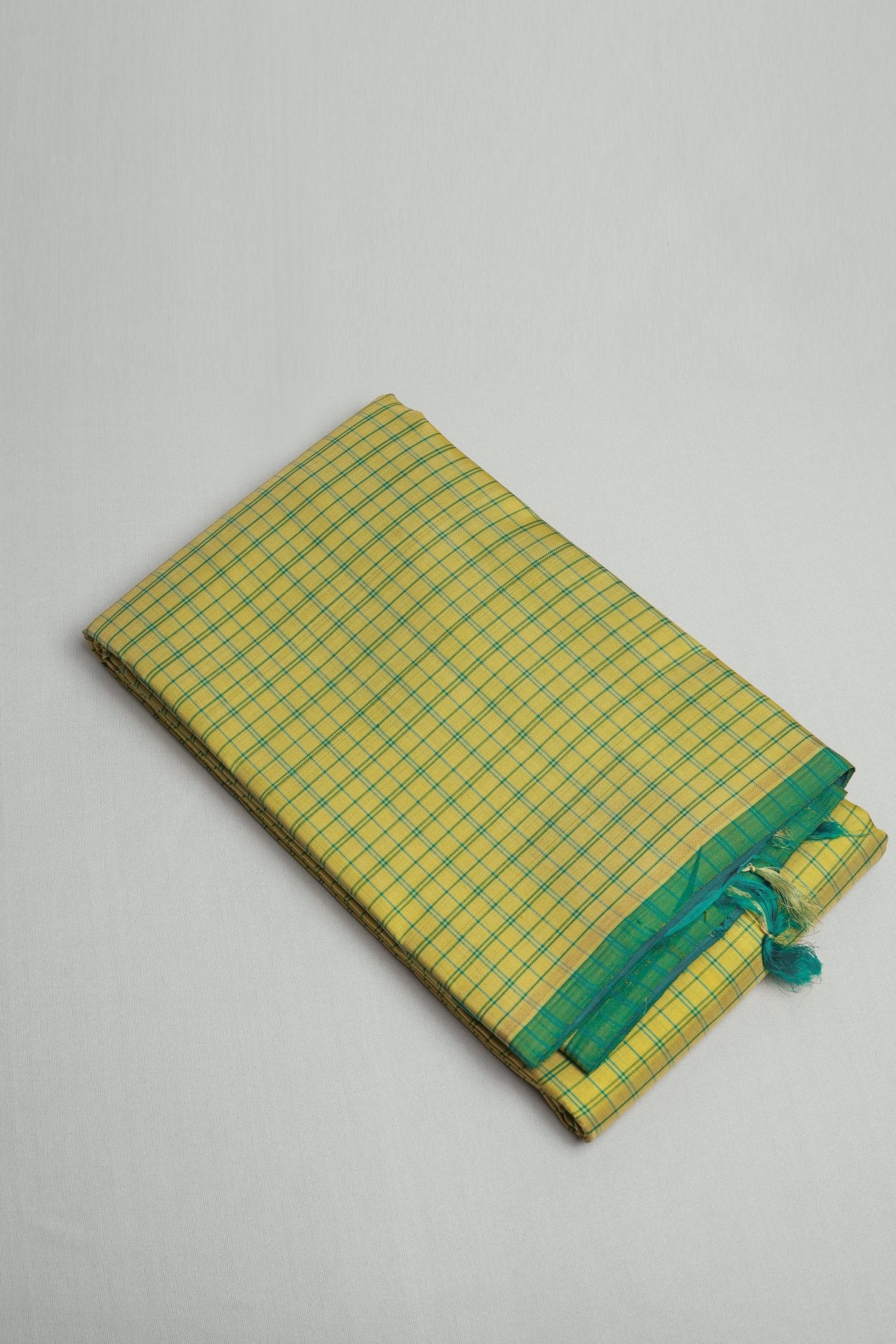 Pastel Green Saree with Blue Small Kattam