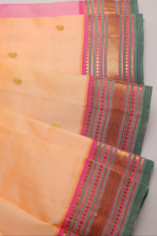 Peach and Pink Thirubhoovanam Silk Saree
