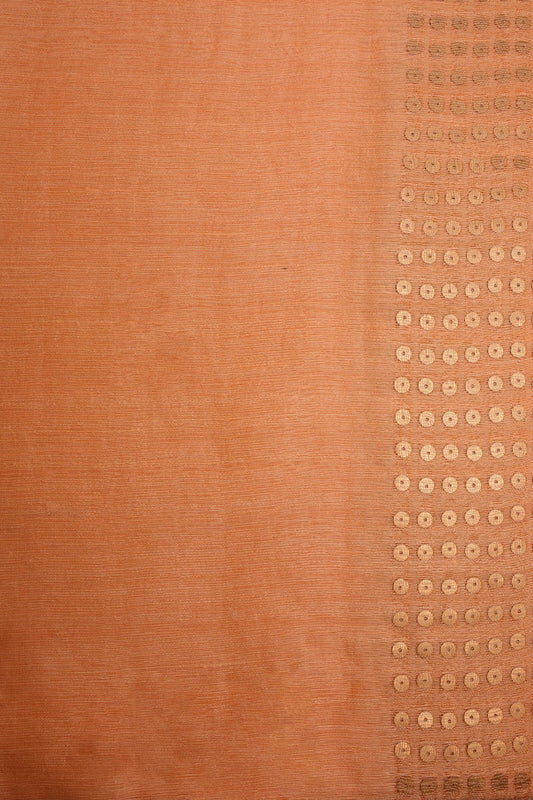 Peach Matka Silk Saree with Sequence Weaving