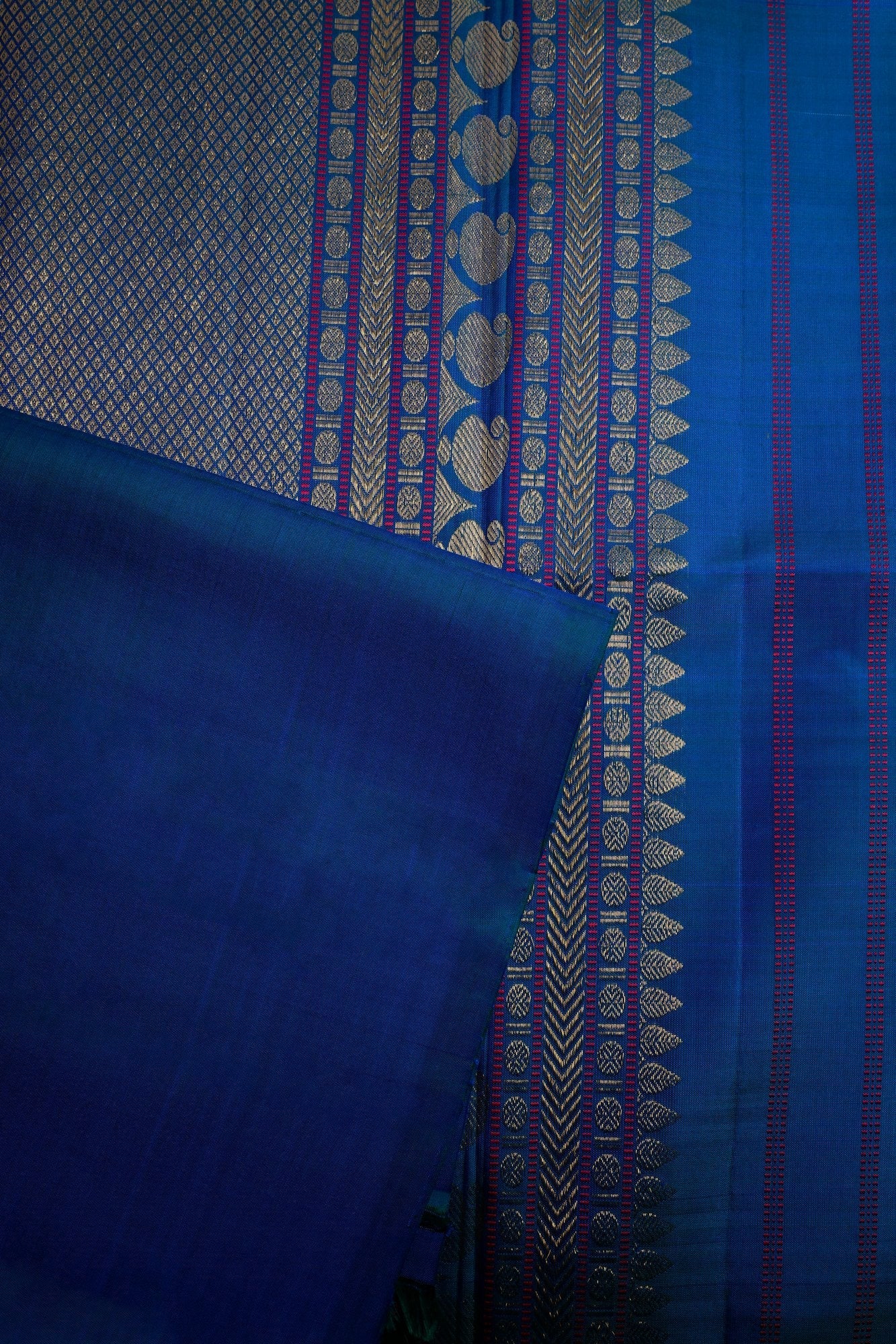 Peacock Blue and Light Golden Yellow Mungi Checks Mulkalmuru Saree