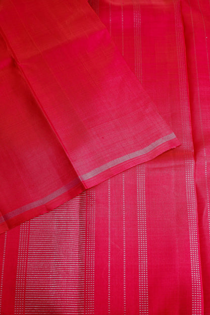 Pink Kanjeevaram Saree with Small Zari Border
