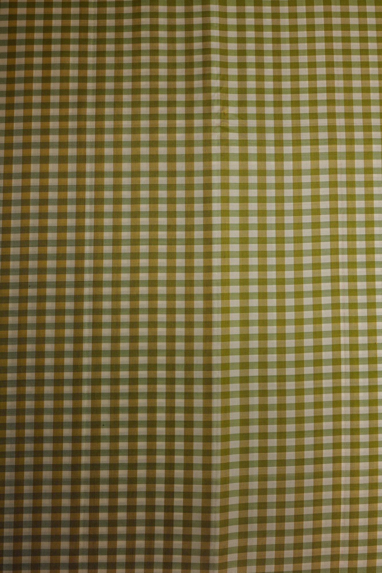 Pista Green and Off White Mungi Checks Mulkalmuru Saree