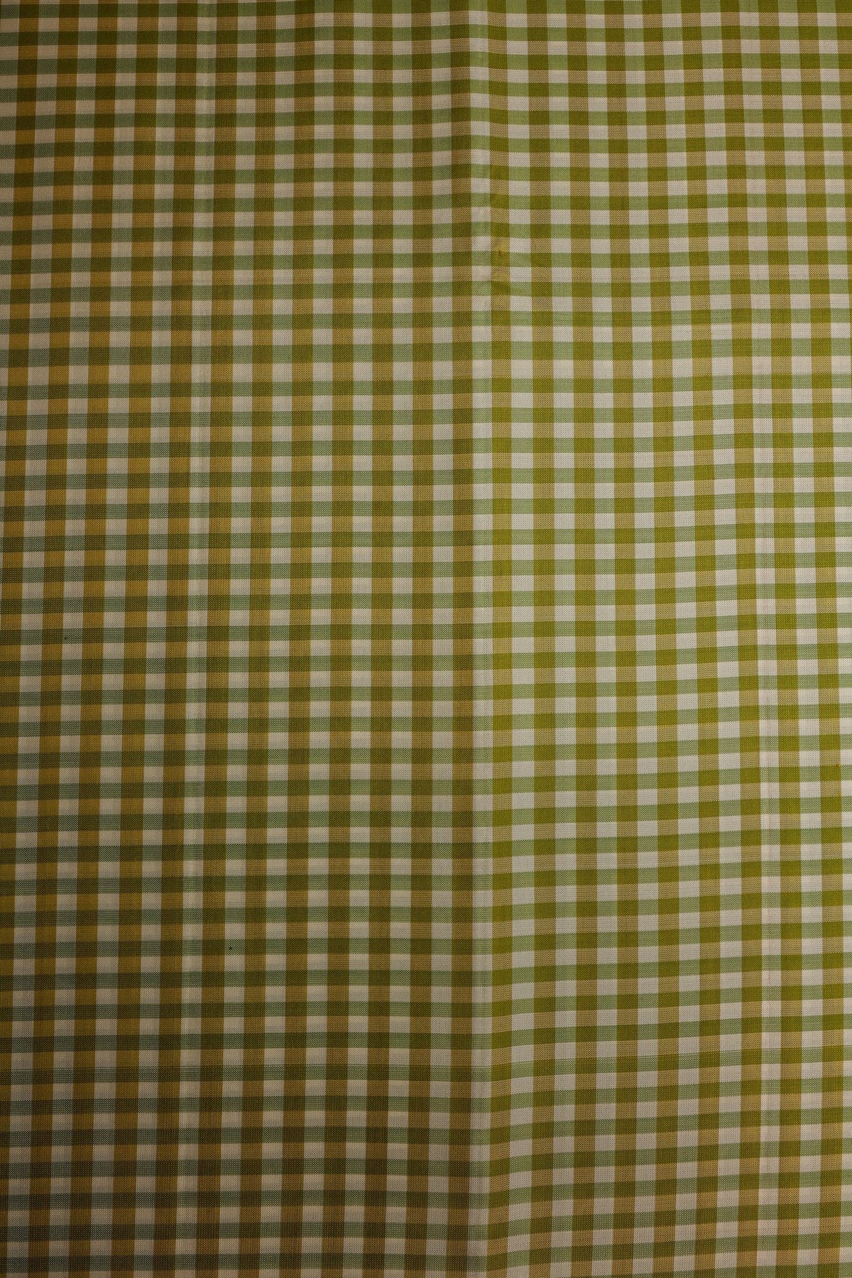 Pista Green and Off White Mungi Checks Mulkalmuru Saree