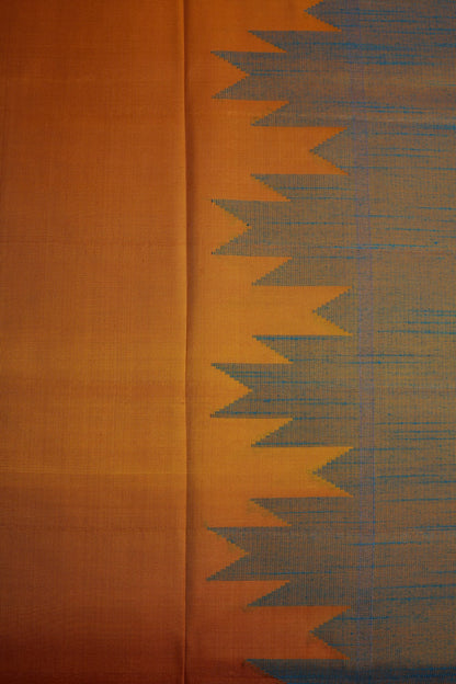 Pure Silk Saree Yellow Saree with Blue Thazhampoo Border
