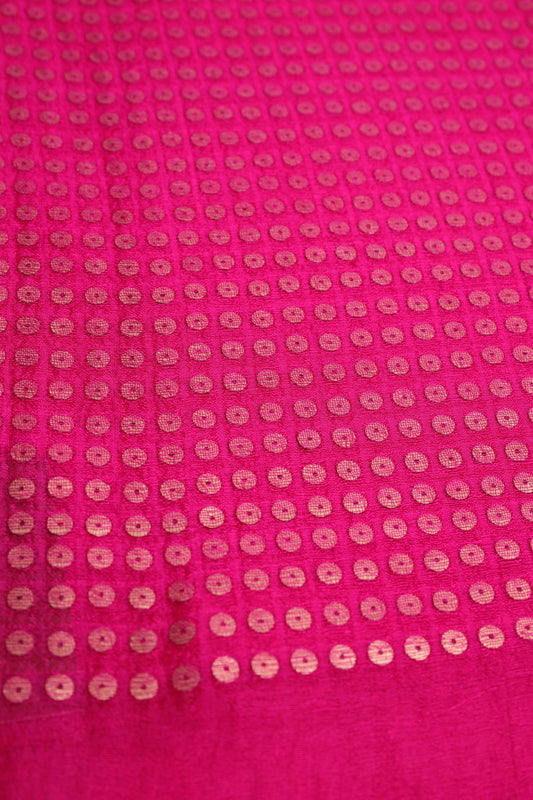 Rani Pink Matka Silk Saree with Sequence Weaving