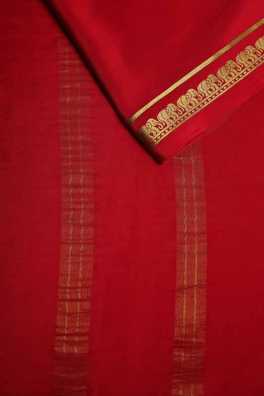 Red Mysore Silk Saree