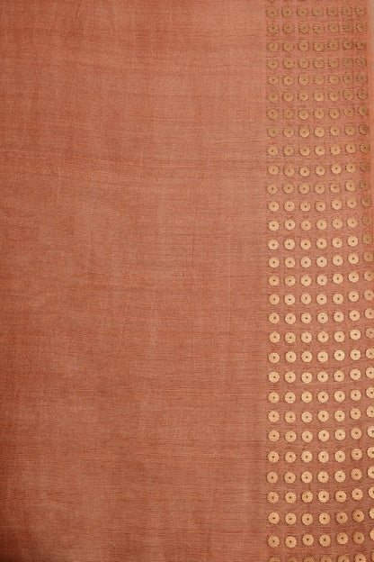 Rose Gold Matka Silk Saree with Sequence Weaving