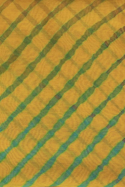Yellow Chanderi Lahariya Saree, fabric detail